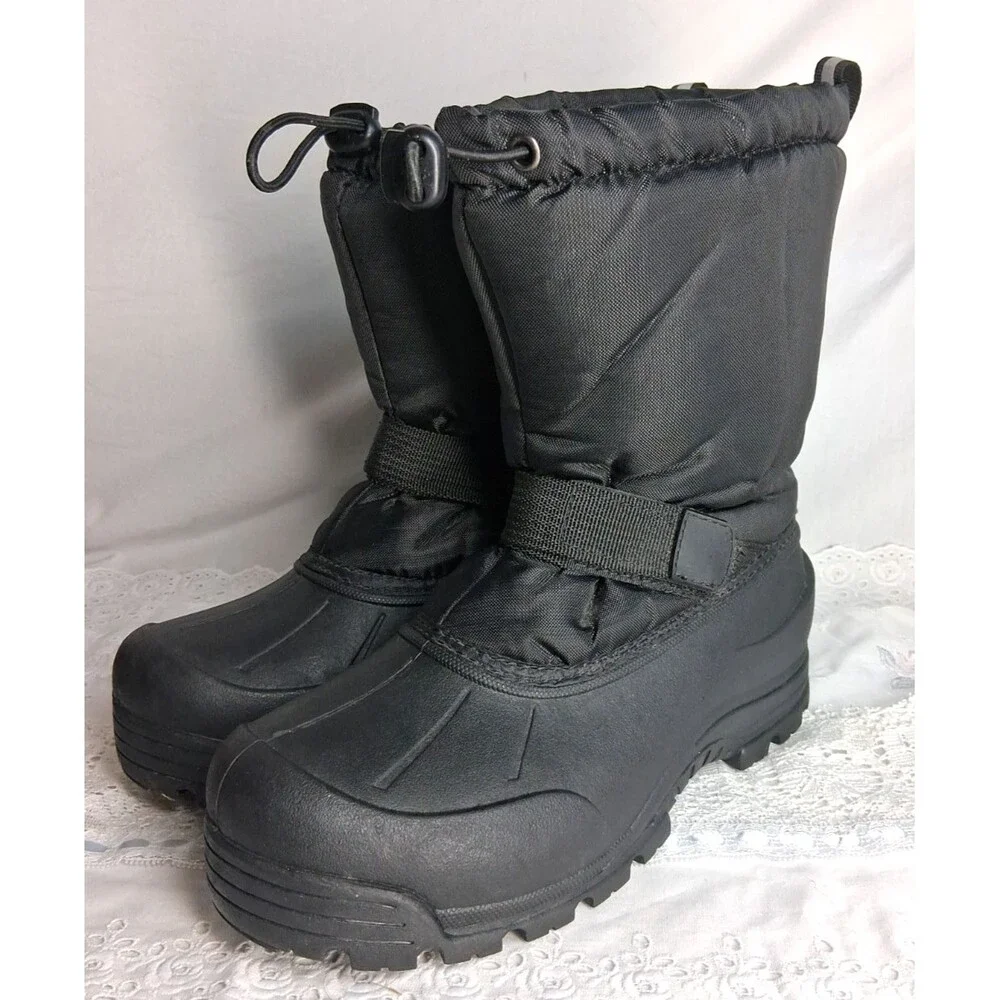 Gander Mountain Boys 6 Snow Boots Black Winter Outdoors sleigh riding cold gear